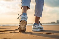 Shoe footwear walking beach. 