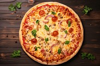 Pizza food mozzarella pepperoni. AI generated Image by rawpixel.