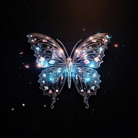 Butterfly black background illuminated accessories. AI generated Image by rawpixel.
