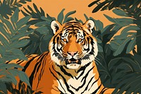 Tiger stripes seamless pattern tiger wildlife animal. 