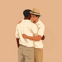 2 male adult hug togetherness. AI generated Image by rawpixel.