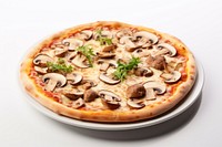 Mushroom pizza food meal white background. AI generated Image by rawpixel.