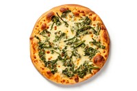 Spinach pizza food white background zwiebelkuchen. 