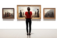 Museum exhibition painting adult woman. AI generated Image by rawpixel.