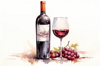 Litalian wine painting bottle glass. AI generated Image by rawpixel.