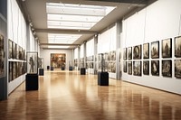 Museum exhibition architecture building painting. AI generated Image by rawpixel.