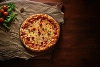 Pizza table food mozzarella. AI generated Image by rawpixel.