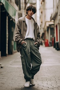 A man outdoors standing fashion. 