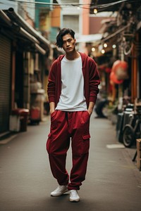 Asian 2 men street city standing. AI generated Image by rawpixel.