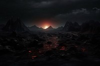 Celestial Hell landscape astronomy mountain. AI generated Image by rawpixel.