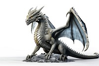 Dragon animal mythical creature white background. AI generated Image by rawpixel.