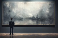 Exhibition painting standing adult. AI generated Image by rawpixel.