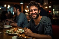 Eating restaurant portrait dinner. 