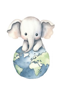 Elephant holding earth animal wildlife mammal. 