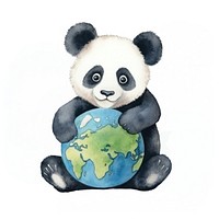 Panda holding earth mammal animal bear. 