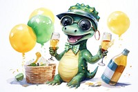 Aligator party baby representation. 