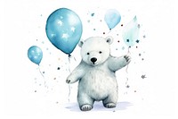 Polar bear balloon mammal animal. AI generated Image by rawpixel.
