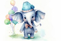 Elephant wearing party costume animal mammal cute. 