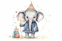 Elephant wearing party costume animal mammal cute. 