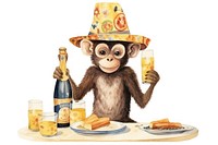 Monkey animal champagne mammal. 