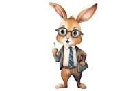 Rabbit business animal white background representation. 