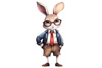 Rabbit business glasses cartoon animal. 