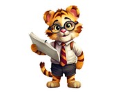 Tiger business white background representation accessories. AI generated Image by rawpixel.