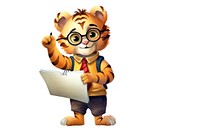 Tiger business toy white background representation. AI generated Image by rawpixel.