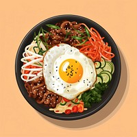 Bibimbap food lunch plate. AI generated Image by rawpixel.