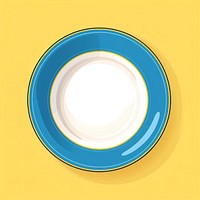 A plate saucer yellow blue. AI generated Image by rawpixel.