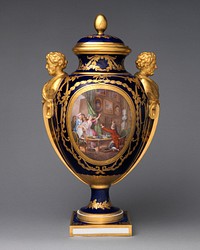 Vase with cover (vase des ages) (one of a pair)