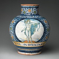 Pharmacy jar with the Apollo Belvedere and King David