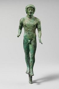 Bronze statuette of a nude youth