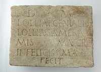 Marble plaque with funerary inscription