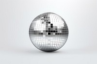 Metalic Disco ball sphere white background technology. AI generated Image by rawpixel.