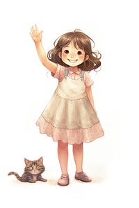 Cat girl student smiling mammal dress. AI generated Image by rawpixel.
