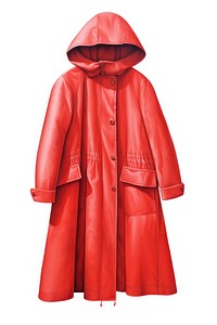 Raincoat red white background coathanger. AI generated Image by rawpixel.
