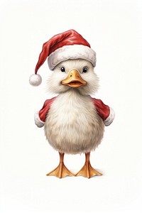 Duck wearing santa drawing animal bird. AI generated Image by rawpixel.