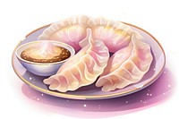 Chinese dumpling plate food dish. AI generated Image by rawpixel.