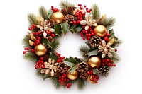 Christmas wreath white background illuminated celebration. AI generated Image by rawpixel.