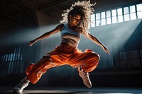 Half-affrican woman warring sport ware dancing hop hop sports adult entertainment. AI generated Image by rawpixel.