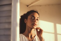 Half-affrican young woman portrait looking adult. AI generated Image by rawpixel.