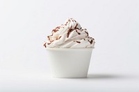 Paper ice cream bowl dessert food white background. AI generated Image by rawpixel.