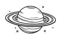 Saturn planet space line monochrome. AI generated Image by rawpixel.