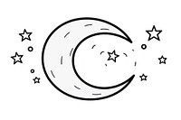 Moon doodle night line. AI generated Image by rawpixel.