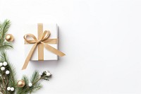 Christmas gift box ribbon white celebration decoration. AI generated Image by rawpixel.