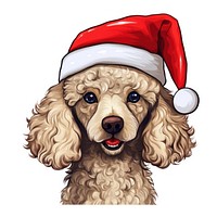 Poodle christmas drawing mammal. AI generated Image by rawpixel.