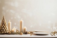Table setting candle decoration plate. AI generated Image by rawpixel.
