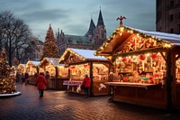 Christmas market spirituality architecture illuminated. AI generated Image by rawpixel.