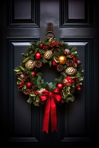 Christmas wreath illuminated celebration decoration. AI generated Image by rawpixel.